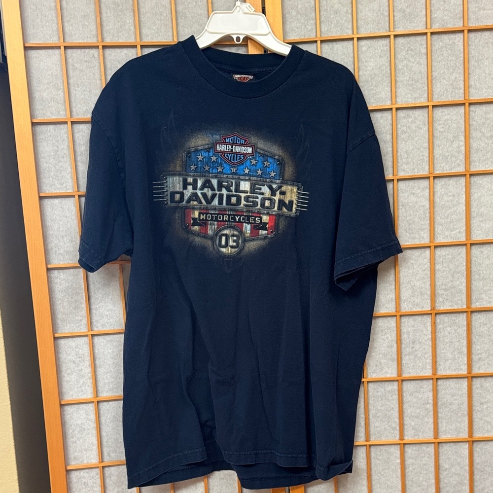 Harley-Davidson Navy Black Graphic Logo Short Sleeve Tee